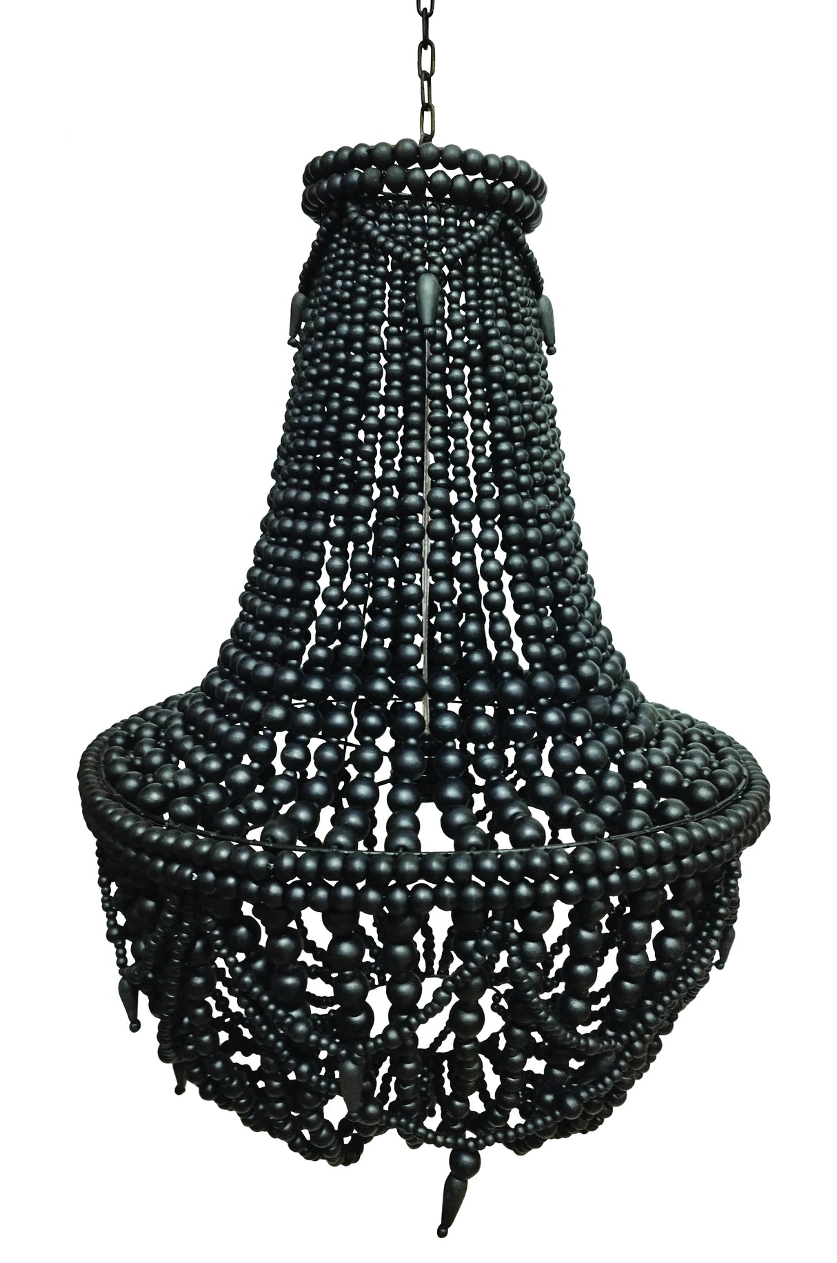 Artisan Beaded Lampshade 50x50x65cm Bali Black