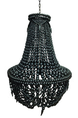 Artisan Beaded Lampshade 50x50x65cm Bali Black