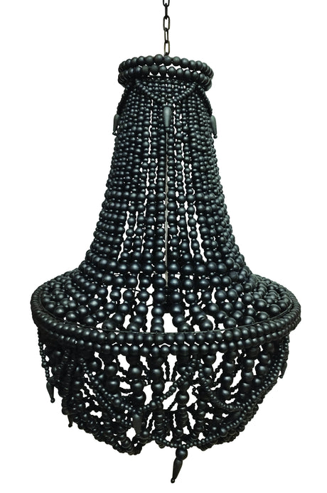 Artisan Beaded Lampshade 50x50x65cm Bali Black