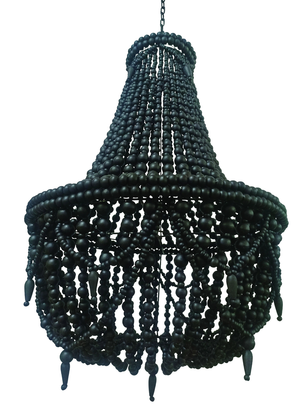 Artisan Beaded Lampshade 50x50x65cm Bali Black