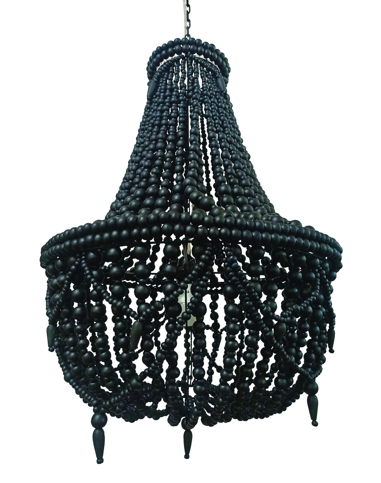 Artisan Beaded Lampshade 50x50x65cm Bali Black