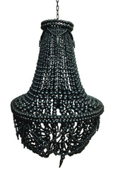 Artisan Beaded Lampshade 50x50x65cm Bali Black