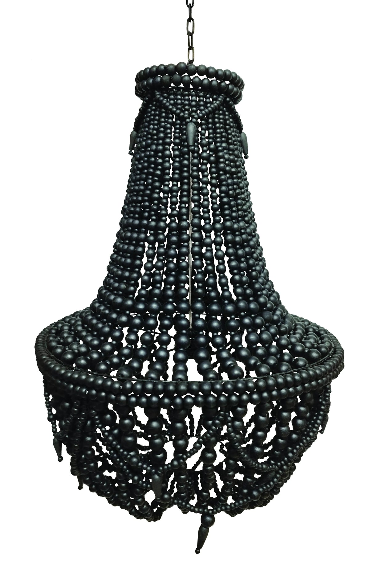 Artisan Beaded Lampshade 50x50x65cm Bali Black