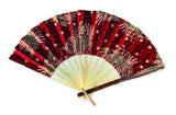Bali Batik Fabric Folding Fans 30cm (Pack Of 10 Random Mixed Colours)