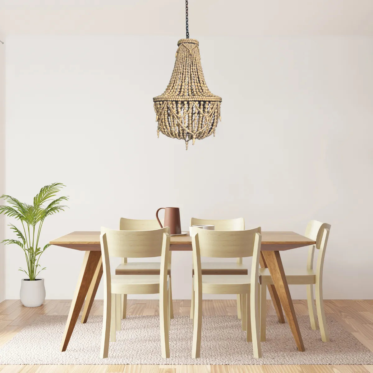 Artisan Beaded Lampshade 50x50x65cm Bali Sand