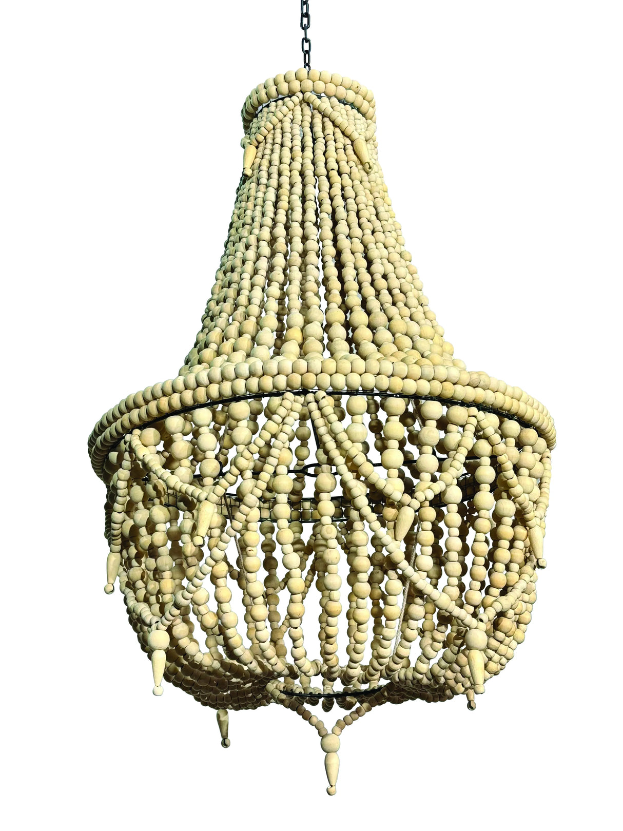 Artisan Beaded Lampshade 50x50x65cm Bali Sand
