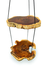 Hanging Tree Root Slices 2 Shelves 90cm