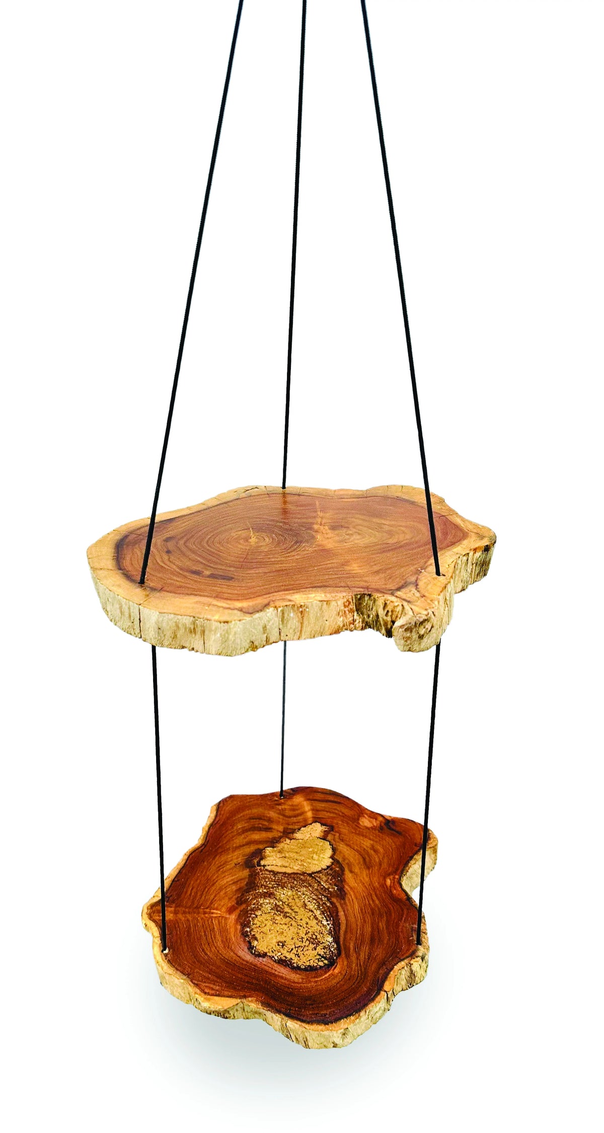 Hanging Tree Root Slices 2 Shelves 90cm