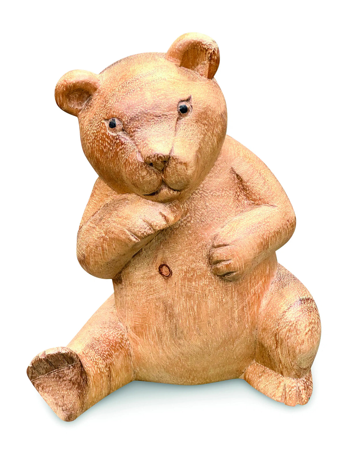 Carved Teddy Bear Shy 15cm