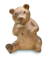 Carved Teddy Bear Shy 15cm