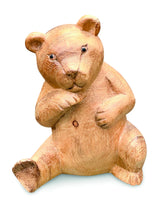 Carved Teddy Bear Shy 15cm