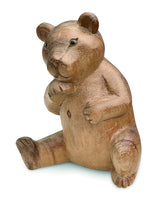 Carved Teddy Bear Shy 15cm