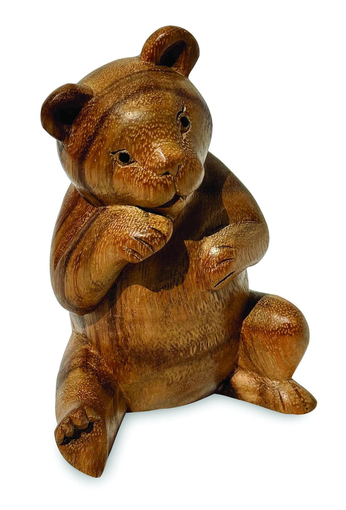Carved Teddy Bear Shy 15cm