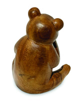 Carved Teddy Bear Shy 15cm