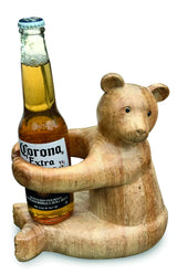 Carved Teddy Bear Bottle Holder (Max Bottle Diameter 75mm)