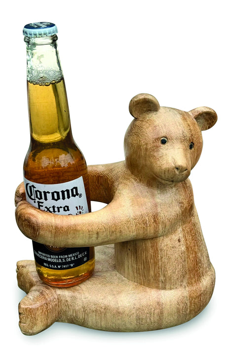 Carved Teddy Bear Bottle Holder (Max Bottle Diameter 75mm)