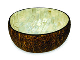 Natural Coconut Bowl With Pearl Inlay