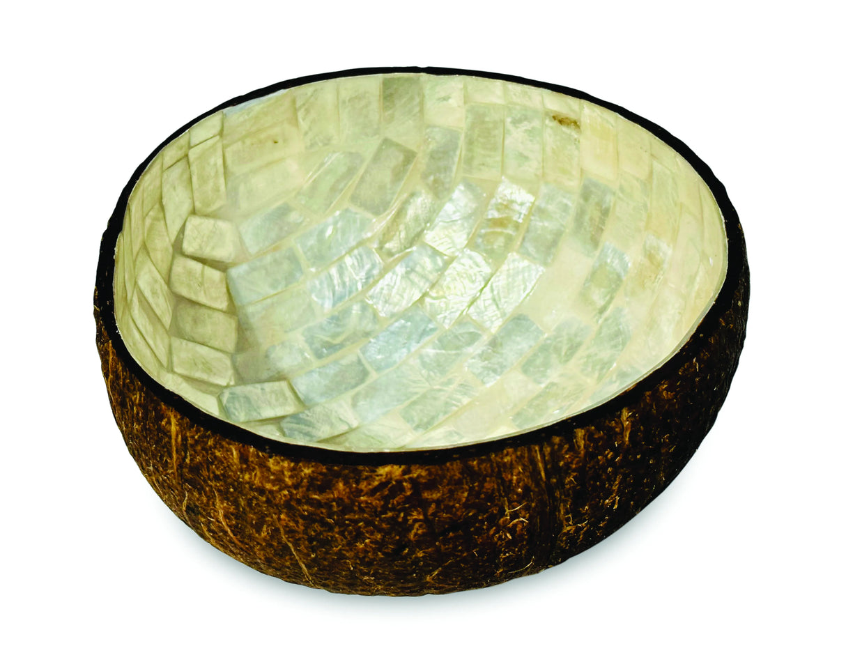 Natural Coconut Bowl With Pearl Inlay