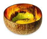 Natural Coconut Bowl Painted Gold