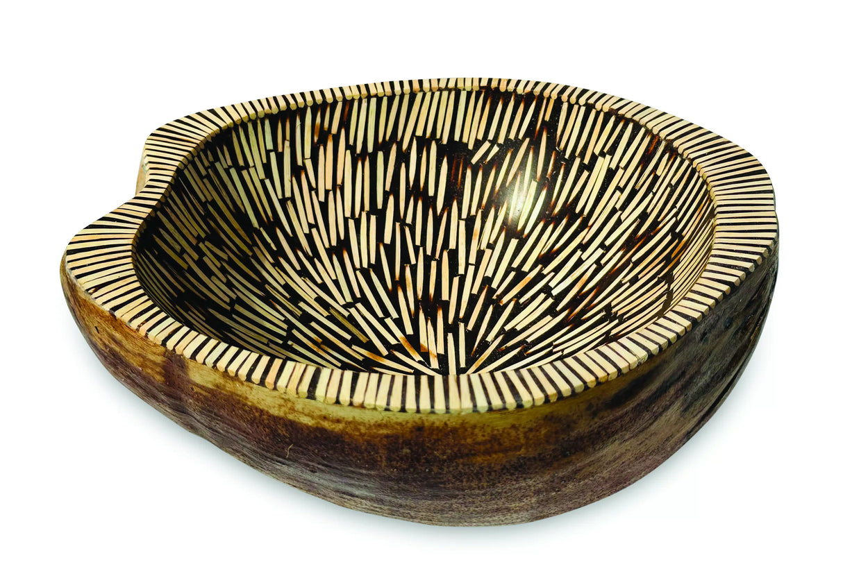 Burst Inlay Coconut Shell Bowl Brown