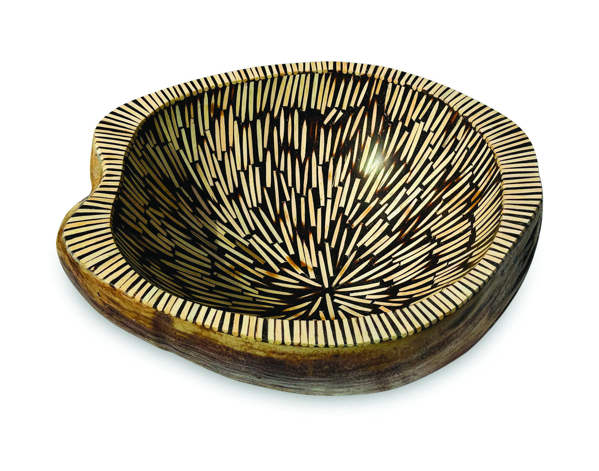 Burst Inlay Coconut Shell Bowl Brown