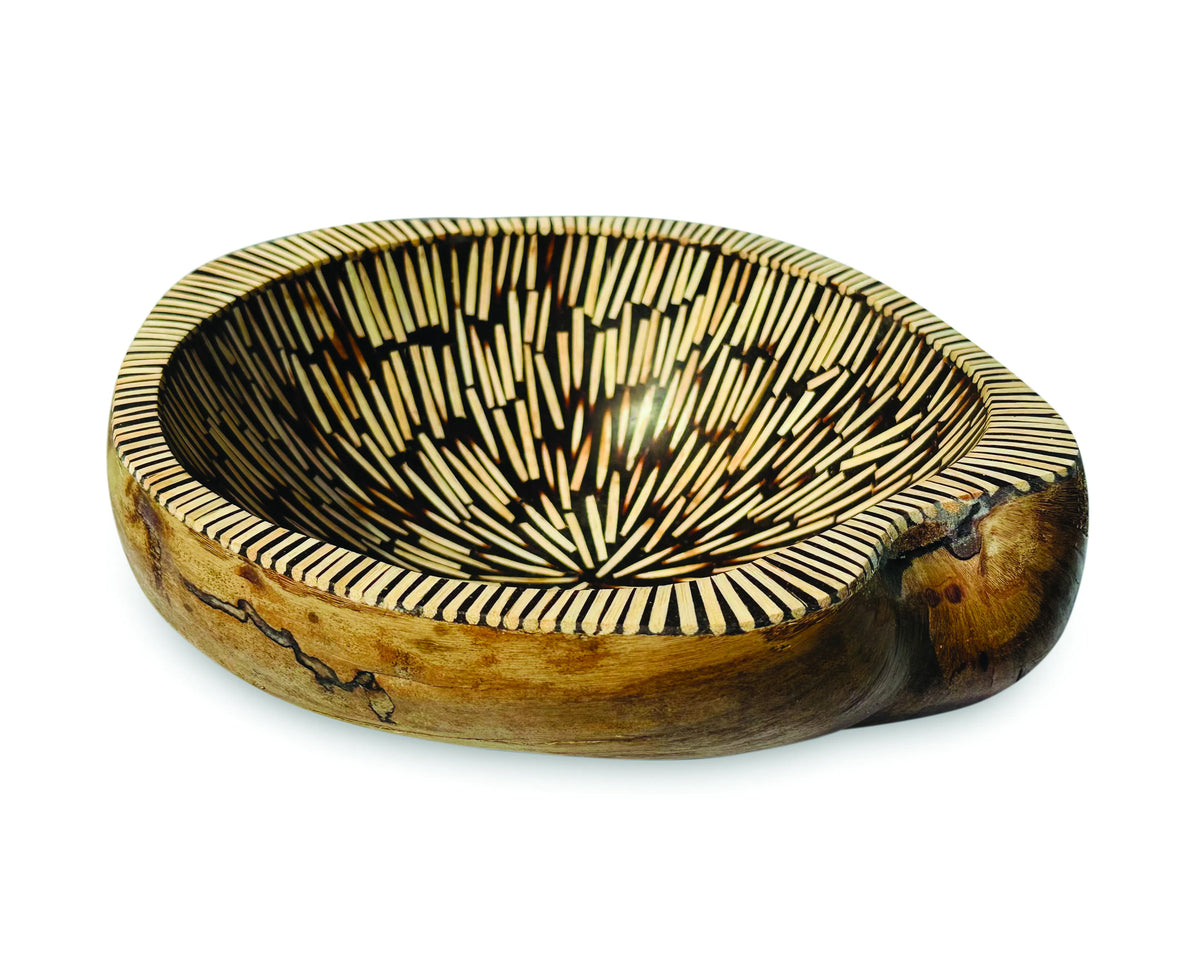 Burst Inlay Coconut Shell Bowl Brown