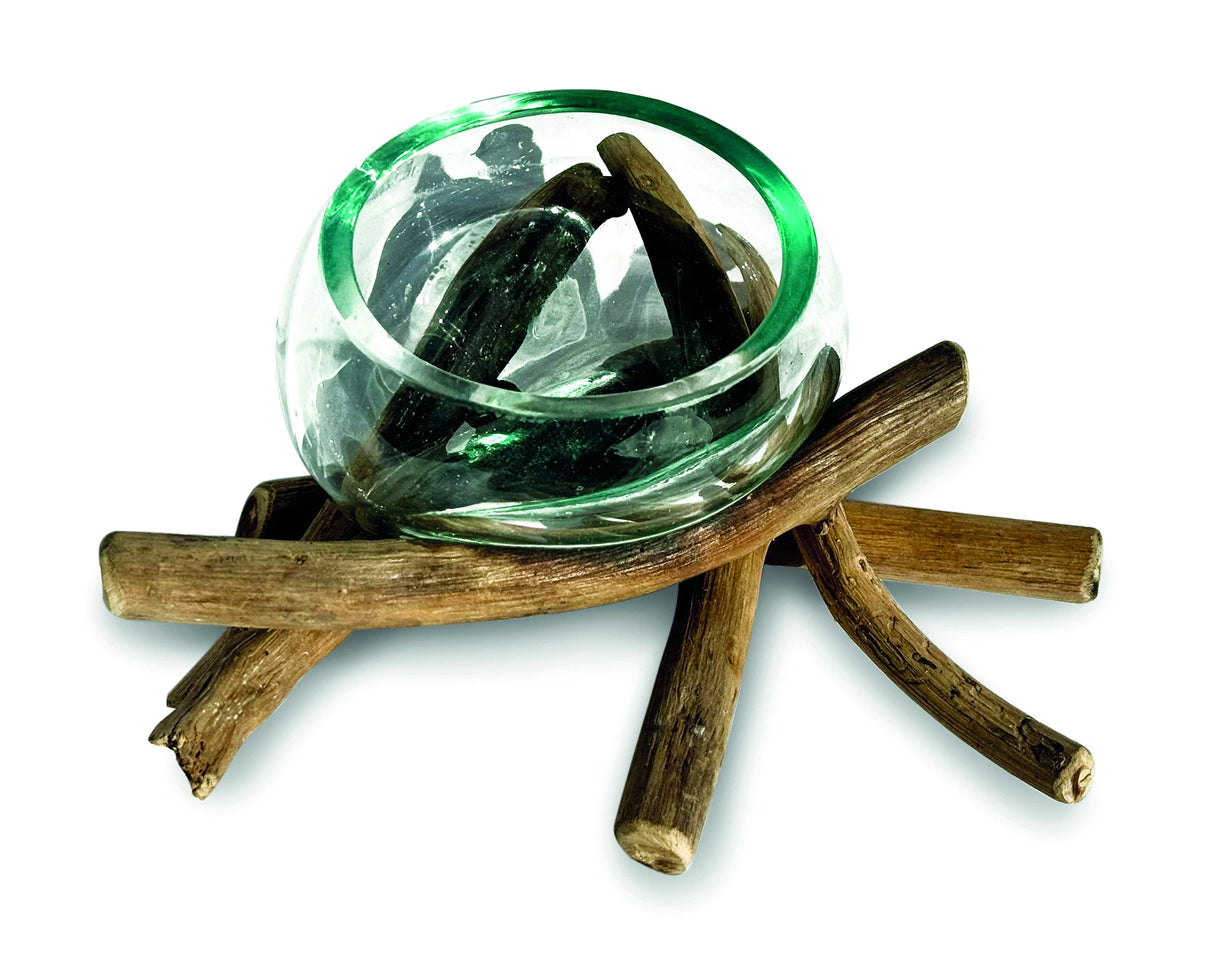 Driftwood With Molten Glass Fruit Bowl 12cm