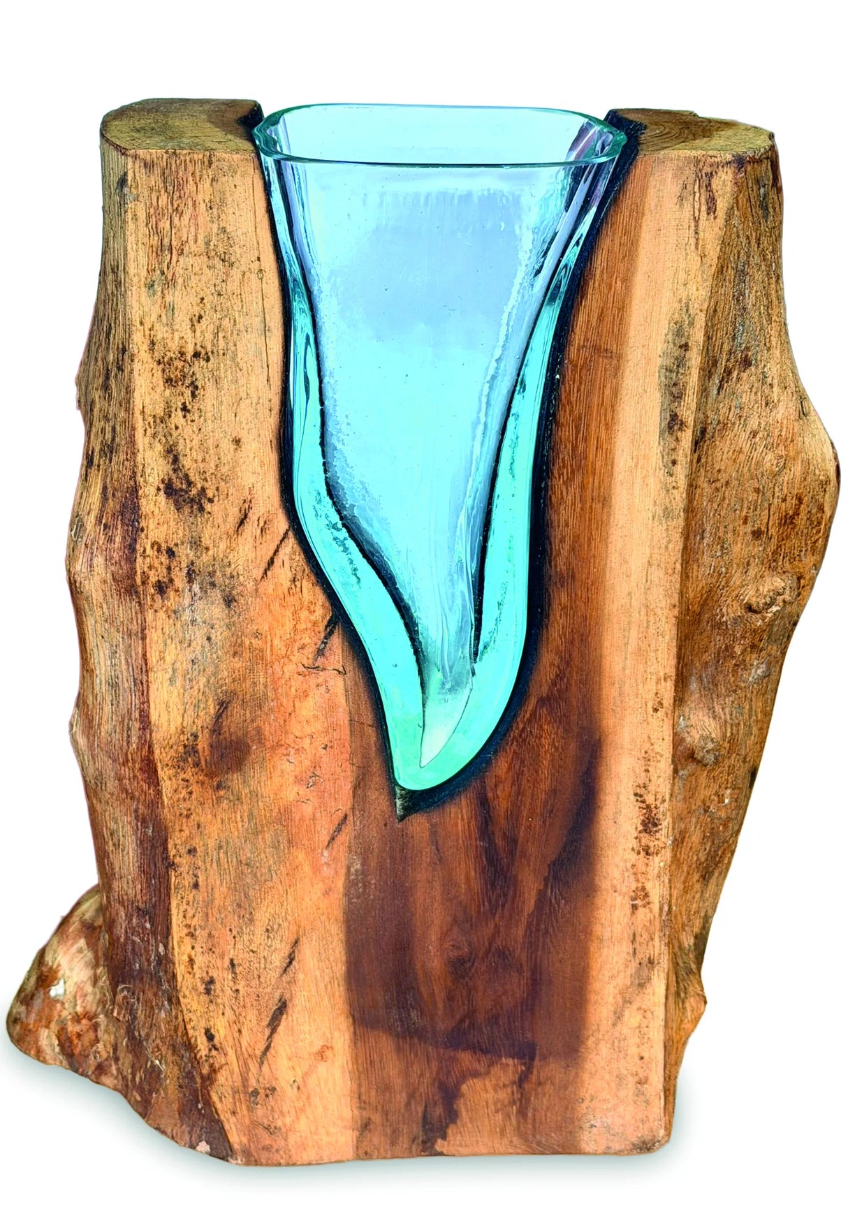 Rectangle Molten Lava Glass Vase 30cm