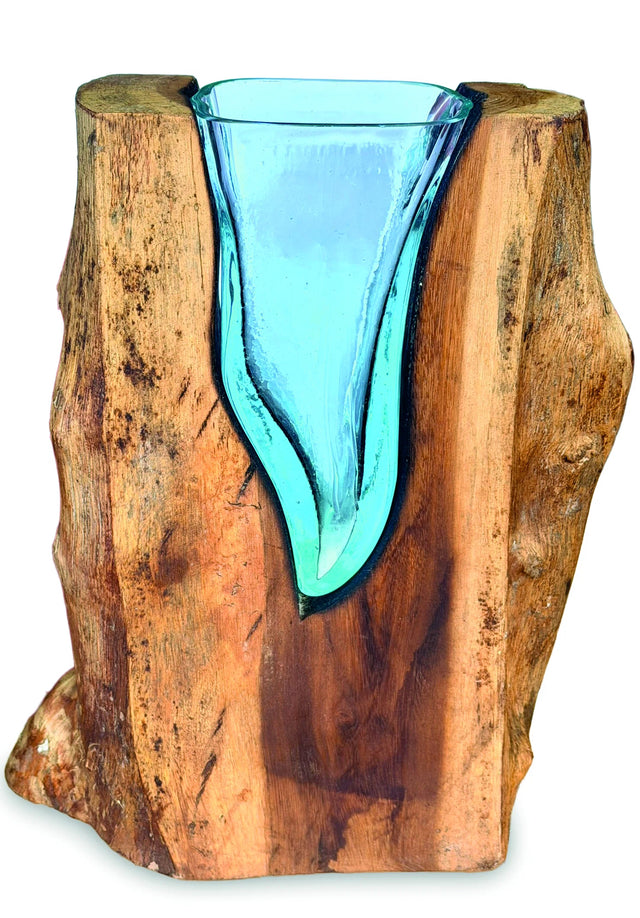 Rectangle Molten Lava Glass Vase 30cm