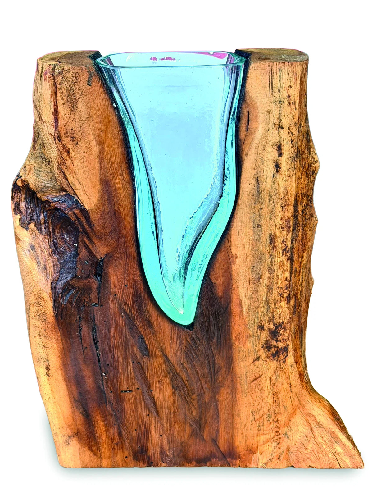 Rectangle Molten Lava Glass Vase 30cm