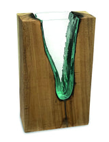 Rectangle Molten Lava Glass Vase 30cm