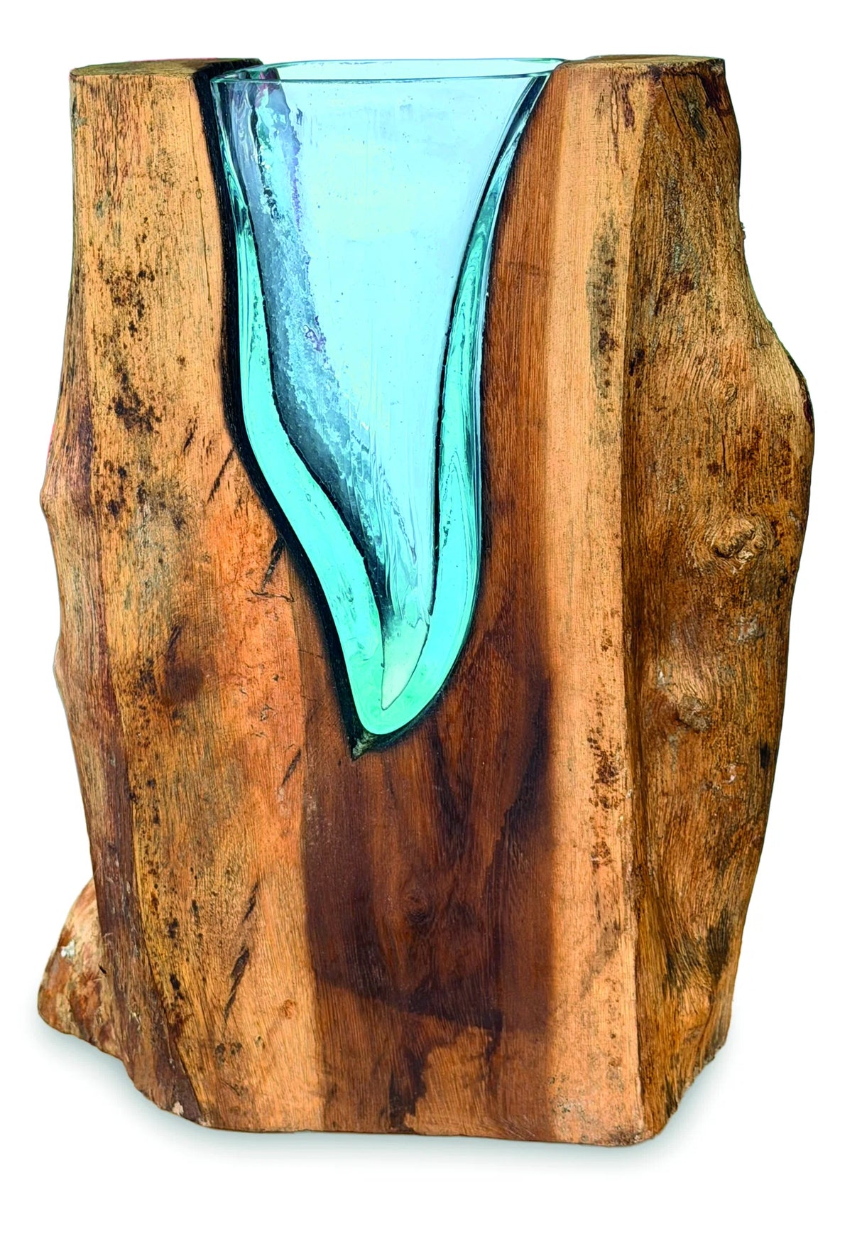 Rectangle Molten Lava Glass Vase 30cm