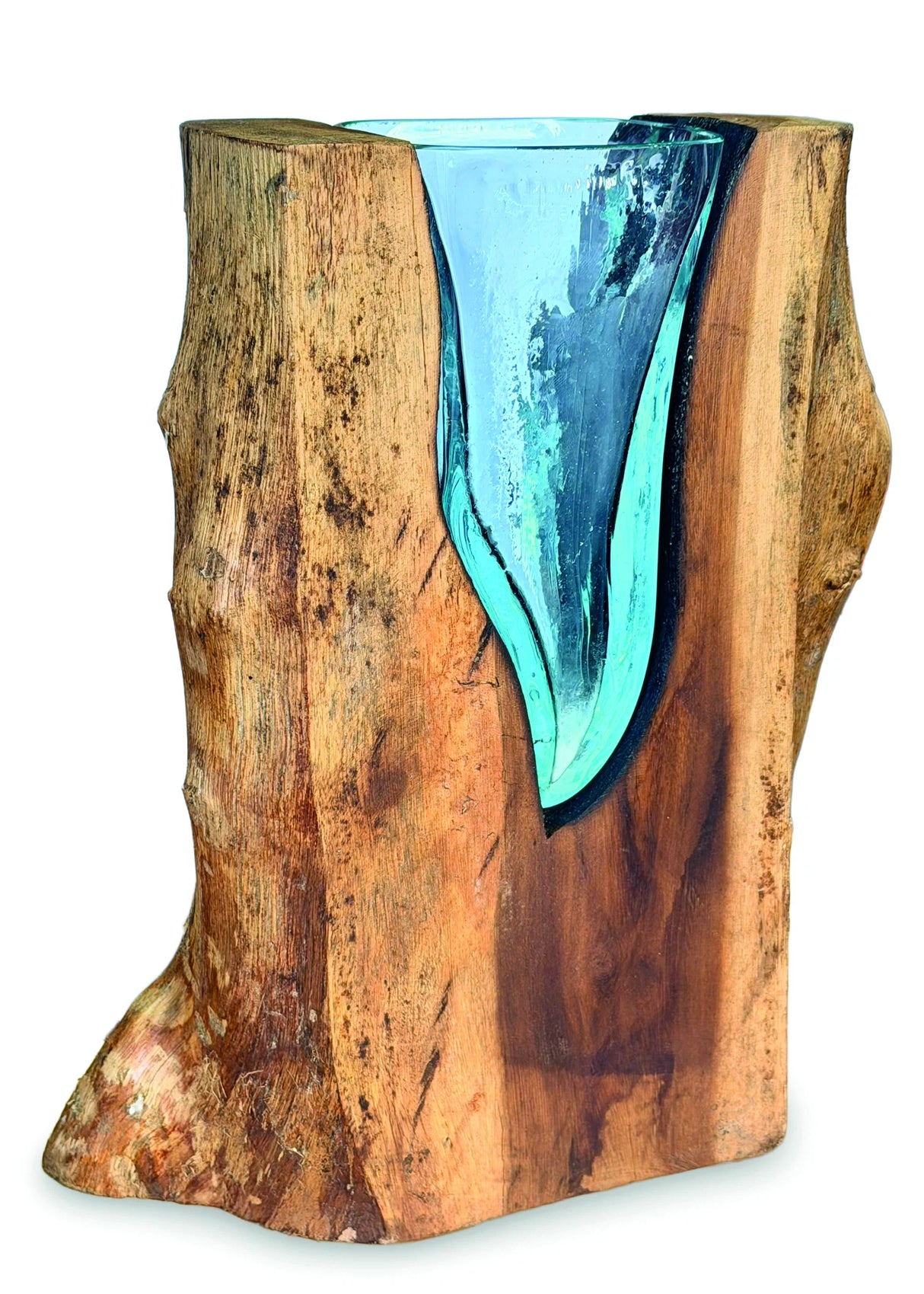 Rectangle Molten Lava Glass Vase 30cm