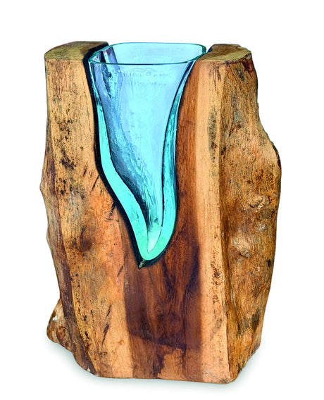 Rectangle Molten Lava Glass Vase 30cm