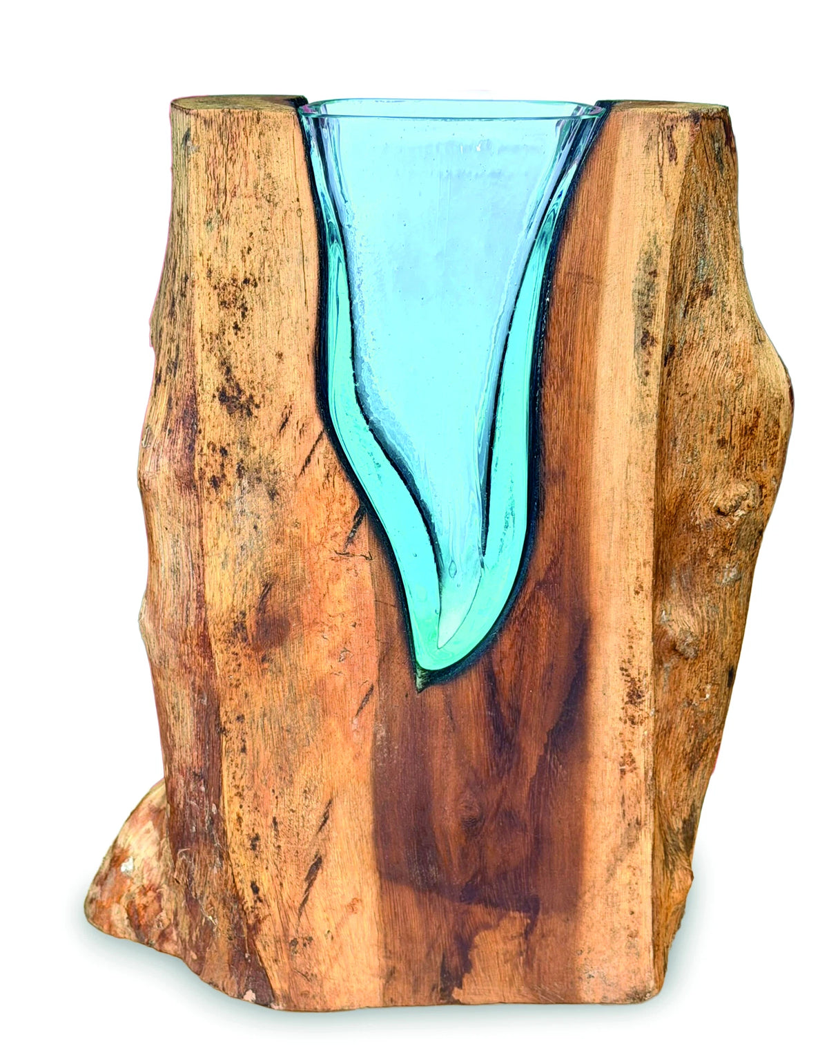 Rectangle Molten Lava Glass Vase 30cm