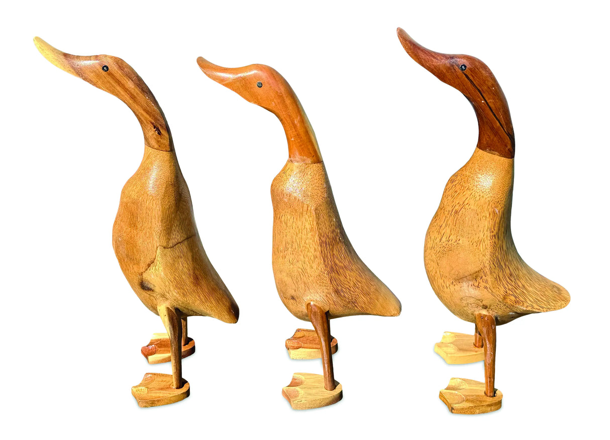 SMOOTH DUCK NATURAL 45cm LARGE, SET OF 3