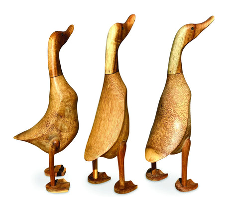 SMOOTH DUCK NATURAL 45cm LARGE, SET OF 3