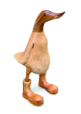 Wooden Duck In Boots 25cm