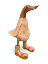 Wooden Duck In Boots 25cm