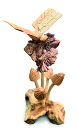 DRAGONFLY ON 5 MUSHROOMS