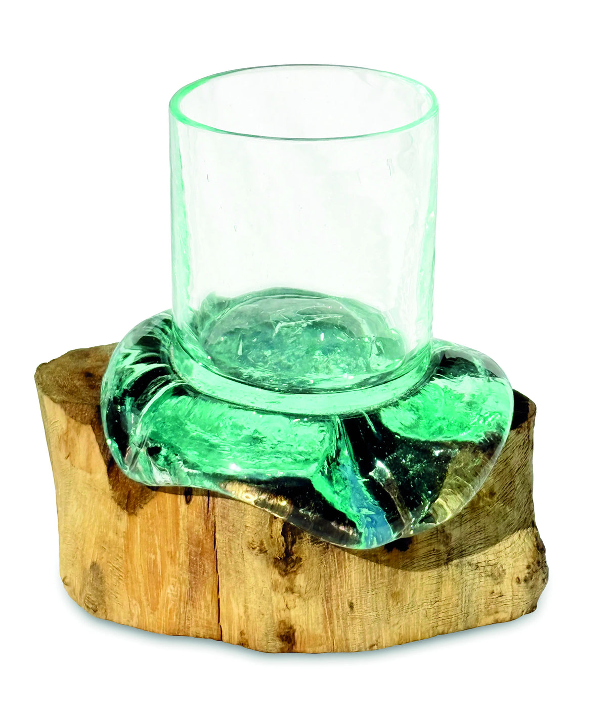 Round Molten Glass Candle Tumbler (For Led Candles Up To 6cm Diameter)