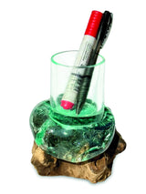 MOLTEN GLASS PEN HOLDER/CANDLE HOLDER (FOR LED CANDLES UP TO 5 CM DIAMETER)