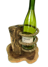 Driftwood & Rope Wine Holder Standing