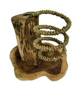 Driftwood & Rope Wine Holder Standing