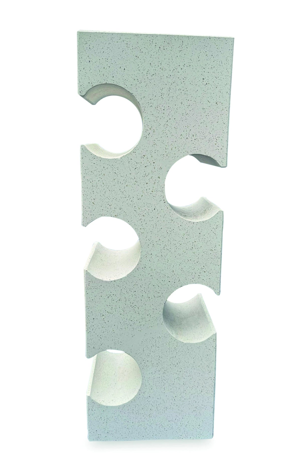 White Terrazzo Stone Cube Wine Rack 60cm