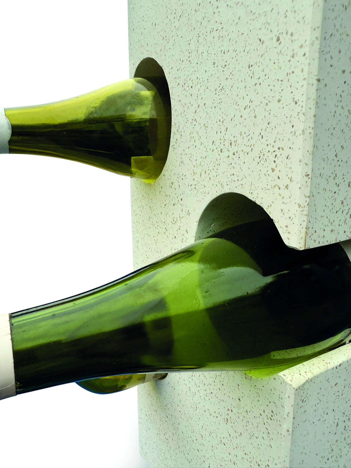 White Terrazzo Stone Cube Wine Rack 60cm