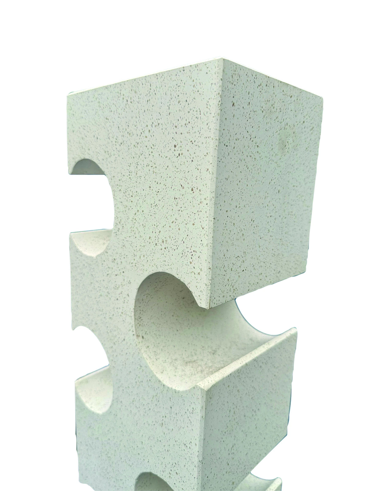 White Terrazzo Stone Cube Wine Rack 60cm