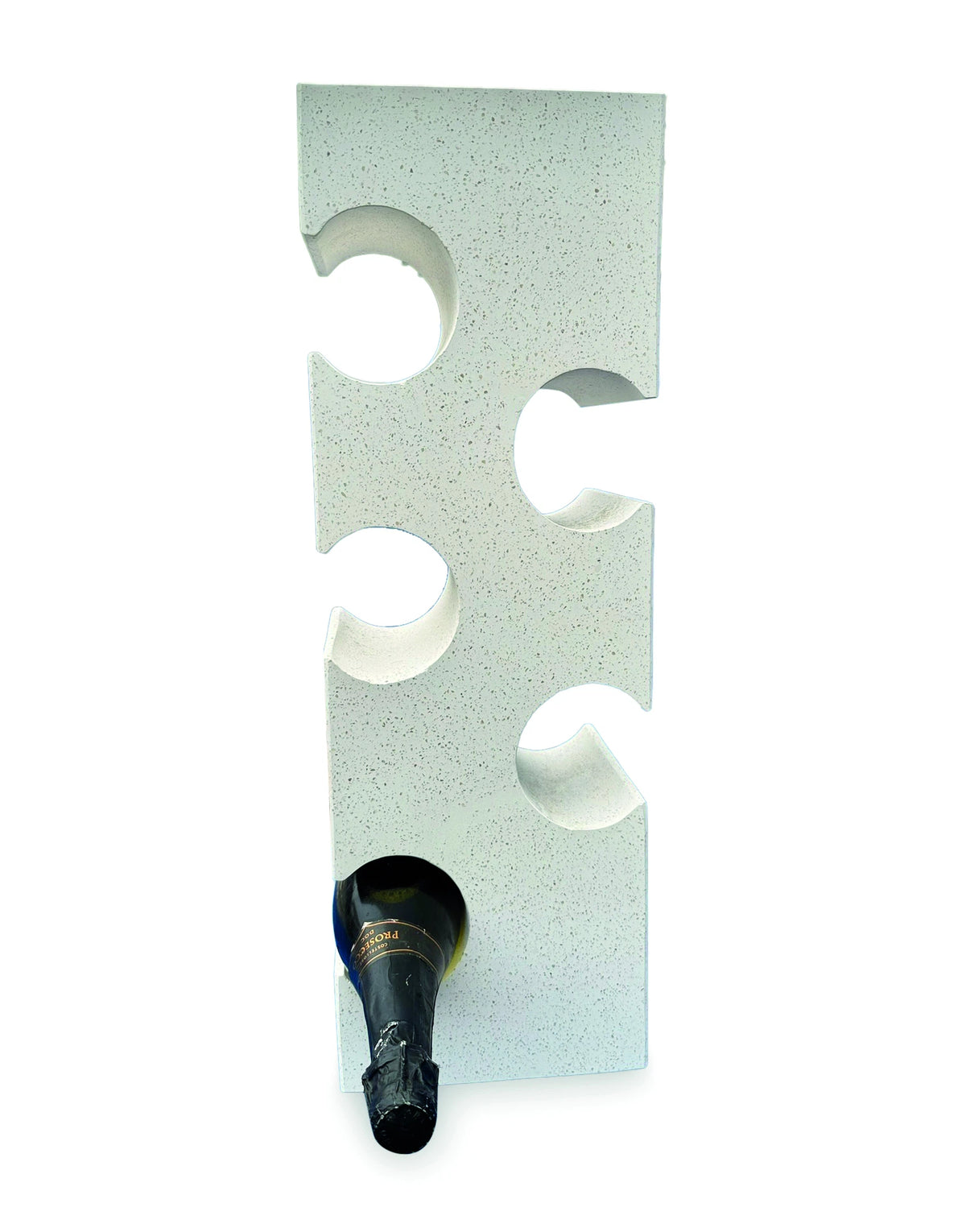 White Terrazzo Stone Cube Wine Rack 60cm
