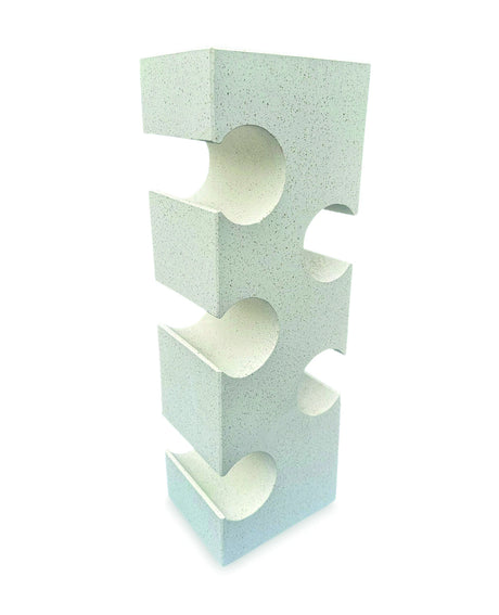 White Terrazzo Stone Cube Wine Rack 60cm