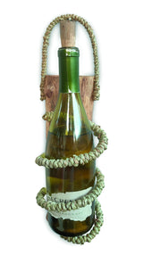 Driftwood & Rope Wine Holder Wall Hanging